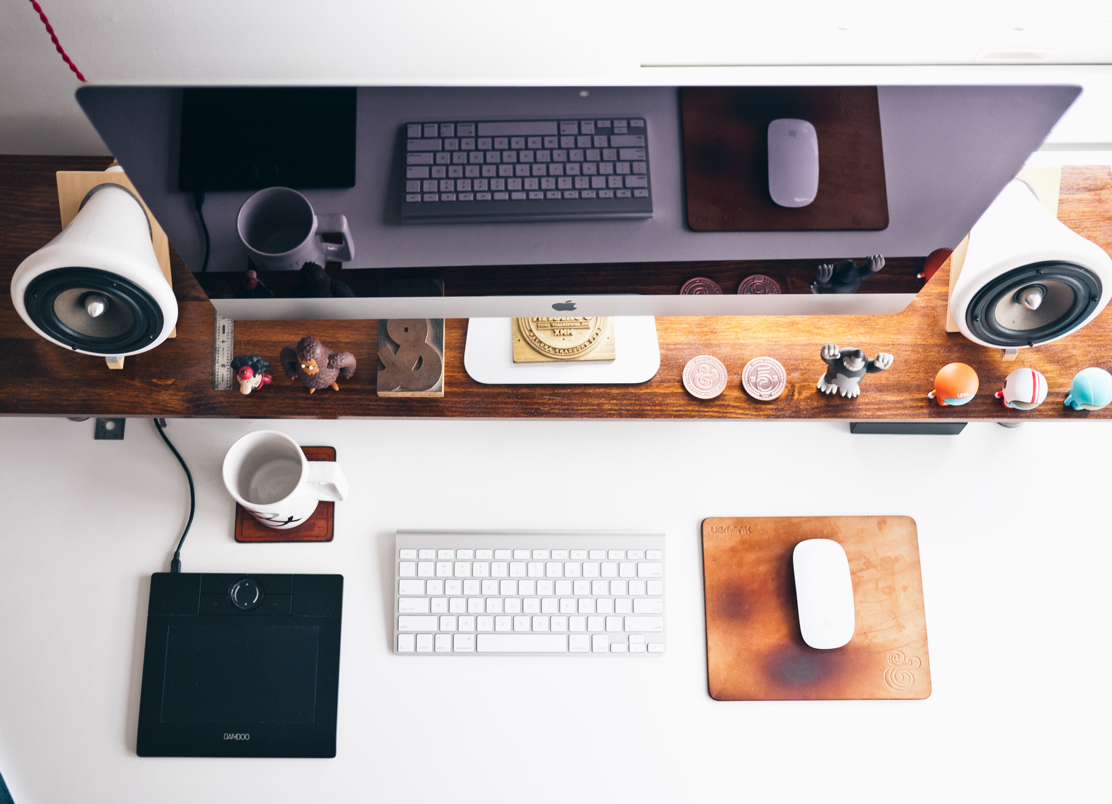 desk with technology