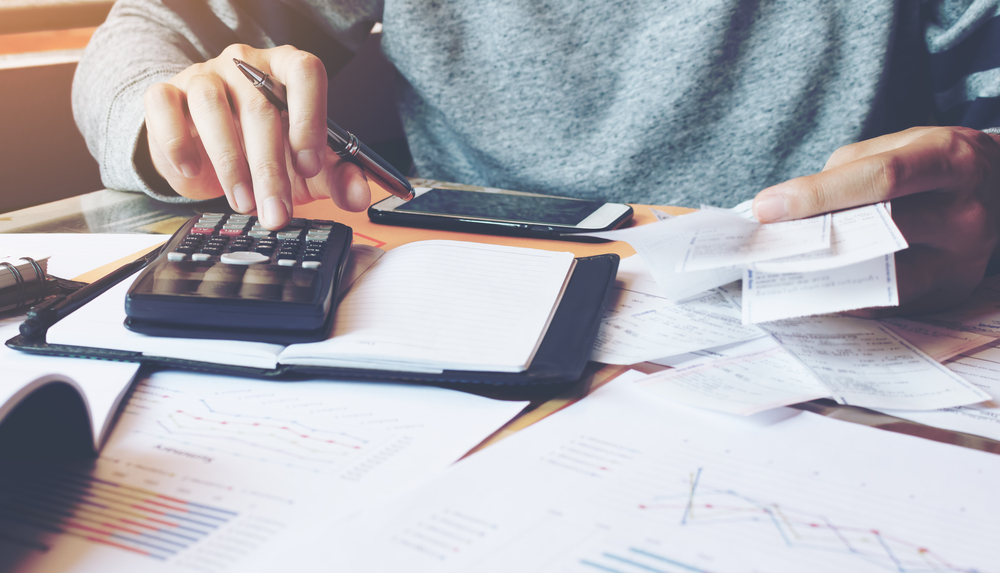 man doing invoicing